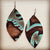 Leather Oval Earrings in Embossed Turq Laredo