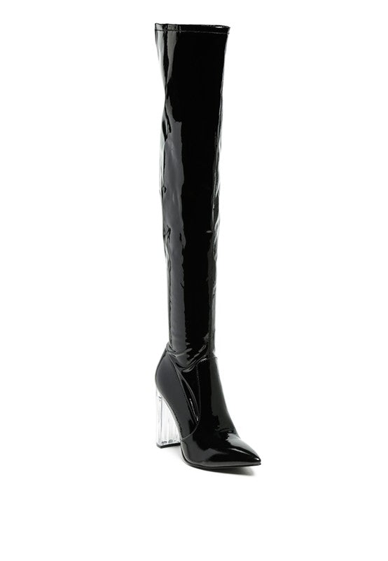 NOIRE THIGH HIGH LONG BOOTS IN PATENT PU – Simply Ke'say Boutique