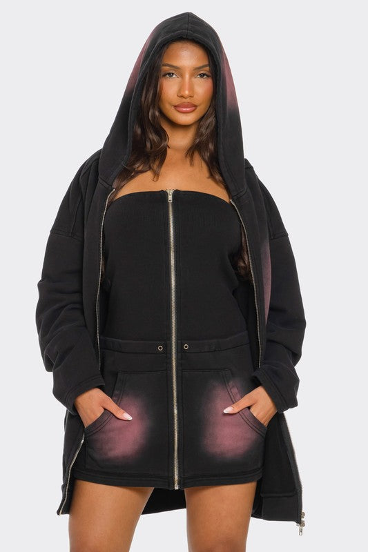 Oversized Ombre Hoodie and Dress Set Oversized Ombre Hoodie and Dress Set