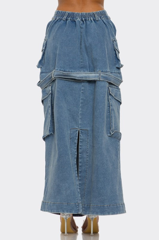 Utility Denim Maxi Skirt – Simply Ke'say Boutique