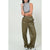 DZ24F552-Leather High Waist Pants: DARK OLIVE / S-M-L(2-2-2)