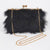 Faux Fur Frame Box Clutch: Green