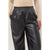 DZ24F552-Leather High Waist Pants: DARK OLIVE / S-M-L(2-2-2)