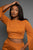 Raquel Carmel Side Slit Sleeve Pant Set: L