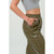 DZ24F552-Leather High Waist Pants: DARK OLIVE / S-M-L(2-2-2)