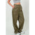 DZ24F552-Leather High Waist Pants: DARK OLIVE / S-M-L(2-2-2)