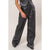 DZ24F552-Leather High Waist Pants: DARK OLIVE / S-M-L(2-2-2)