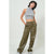 DZ24F552-Leather High Waist Pants: DARK OLIVE / S-M-L(2-2-2)