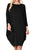 Solid knit dress Crew neck Long dolman sleeves